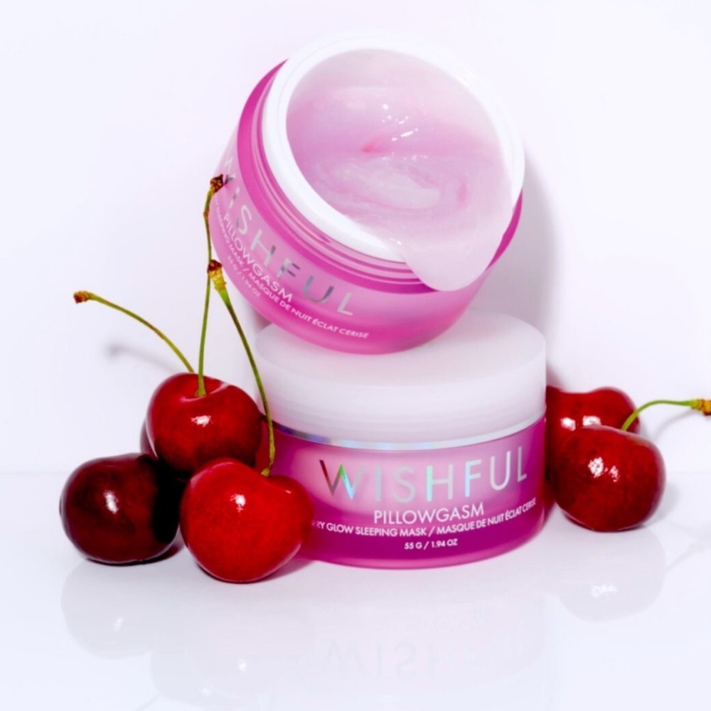 Huda beauty 🍒WISHFUL Pillowgasm Cherry Glow Sleeping Mask 1.94 fl oz new - Picture 1 of 3
